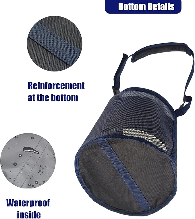 Horse Feed Bag for Grain - Heavy Duty Mesh Horse Feeder with Adjustable Strap,Comfort Neck Pad,Nose Pad Horse Muzzle Feed Bag(Medium,2PCSblue)