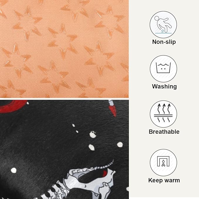 Christmas Deer Skeleton Gothic Pet Bed Cute Dog Bed Mat Absorbing Non Slip Pad Pet Sleeping Mat for Small, Medium, and Large Dogs Puppy Cat 24 in x 18 in