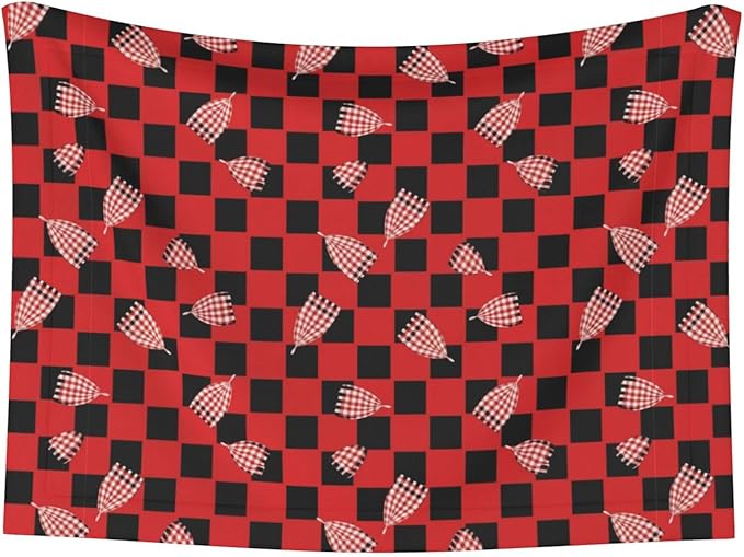 Reversible Plush Throw for Dogs and Cats, Red Black Buffalo Check Plaid Pattern, Double Sided Blanket with Nubby Dot Side and Sleek Side Ideal for Cuddling Nesting Security
