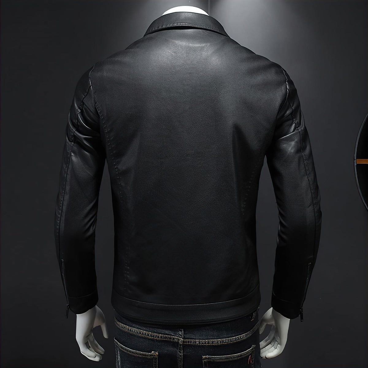 ZFBAOJT Mens Leather Jacket Motorcycle Black Biker Jackets Vintage Faux Leather Outwear Casual L