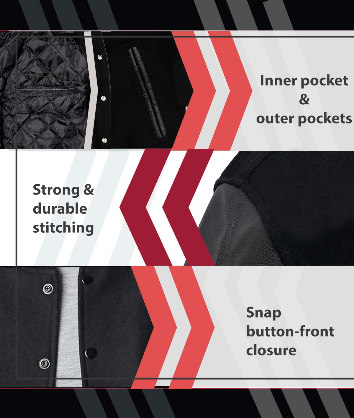 Mount Helicon Two-Tone Leather Baseball Varsity Jacket for Men - Premium Quality and Unique Design (US, Alpha, XX-Large, Regular, Regular)