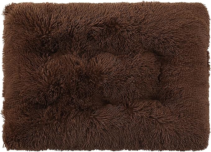 Dog Crate Mat, Dog Bed for Large Dogs, Comfy Fluffy Kennel Pad Anti-Slip for Dog beds & Furniture, Quilted Dog Bed for Pets for Medium/Small Dogs Cats (Color : Coffee, Size : 48x33)