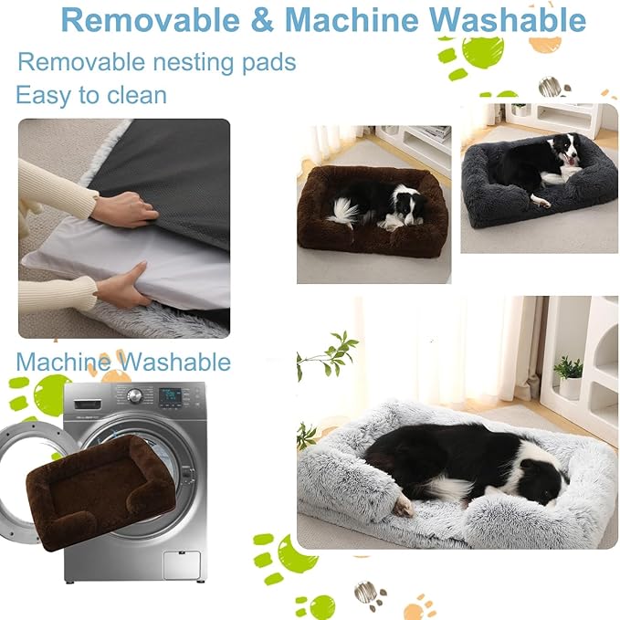 Dog Beds Large Sized dog Orthopedic, Sofa Dog Bed with Waterproof Lining and Nonskid Bottom, Rectangle Washable Dog Bed for Medium Small Dogs and Cats Comfortable ( Color : Brown1 , Size : 23 x 18" )