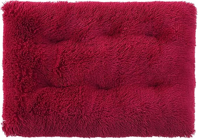 Dog Crate Mat, Dog Bed for Large Dogs, Comfy Fluffy Kennel Pad Anti-Slip for Dog beds & Furniture, Quilted Dog Bed for Pets for Medium/Small Dogs Cats (Color : Red, Size : 25x18)
