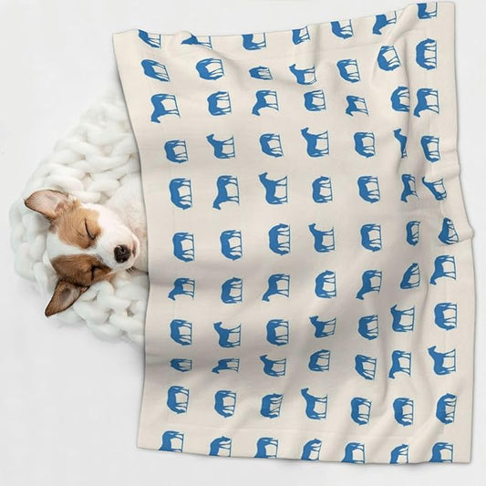 Pet Blanket for Travel and Home, Abstract Horse, Reversible Plush Dot Design with Soft Grip Texture on One Side Perfect for Car Seats Moving Vehicles