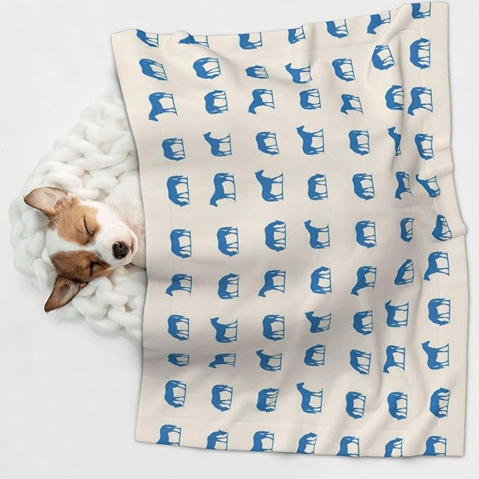 Double Sided Pet Mat for Dog Bed Topper Cat Blanket Furniture Protector, Abstract Horse, Reversible Plush with Tactile Dot Pattern for Style Change