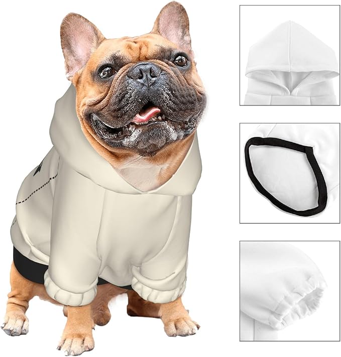 Dog Clothes, Custom Dog Hooded Sweatshirt, Personalized Pet Costume Robe Shirt with Text/Image/Club Name/Pet Shop Logo for Small Medium Large Dogs and Cats, CreamYellow, XS