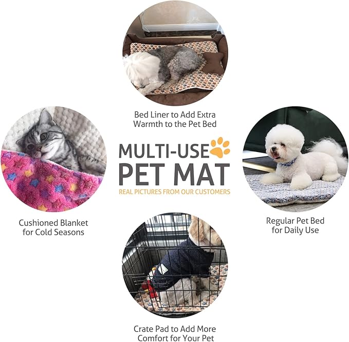 Mora Pets Dog Crate Pad - Ultra Soft Pet Bed With Cute Star Print, Washable Mat for Large Medium Small Dogs, Reversible Fleece Kennel Liner, Cat Bed 41 x 29 Inch Pink