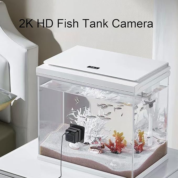 Reptile Aquarium Camera, 2K HD Anti WiFi Fish Tank Terrarium Camera with 140 Wide Angle, AI Motion Detection, for Aquariums, Reptile Enclosures, Breeding Tanks
