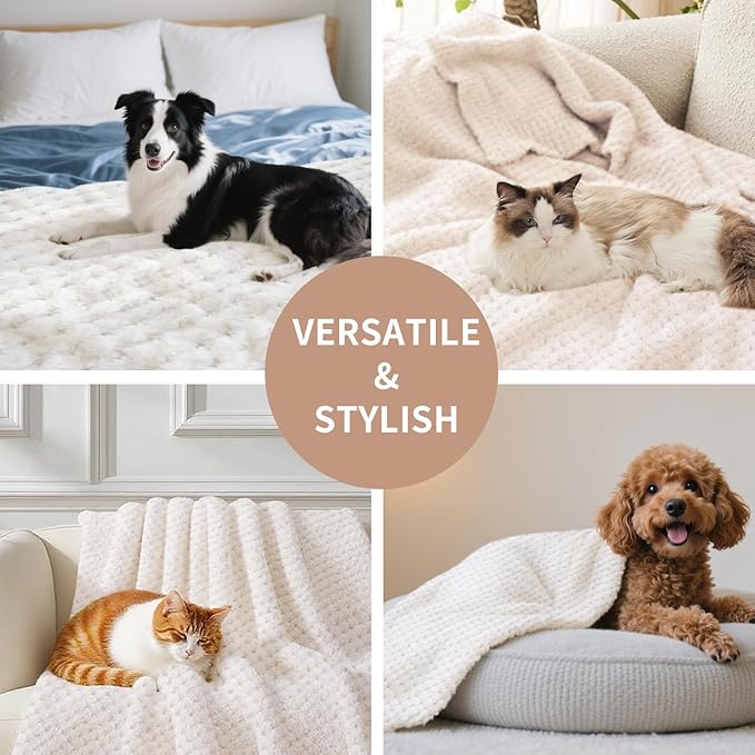 Pet Blanket Warm Soft Dog Blankets Washable Cat Throw Blankets Sofa Bed Couch Furniture Protector Cover for Small Medium Large Dogs Cats, Green, 16" x 24"