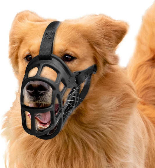 Dog Muzzle – Lightweight Breathable Basket Muzzle, Anti-Biting & Chewing, Adjustable Fit for Small, Medium & Large Dogs(Size 2)