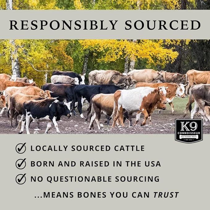 K9 Connoisseur Beef Marrow Dog Bones for Small Breed Dogs USA Made Natural Long Lasting Single Ingredient Doggie Delight Filled Bone Slice Chew Treat Best for Dogs Or Puppies Upto 15 Pounds - 1 Pack