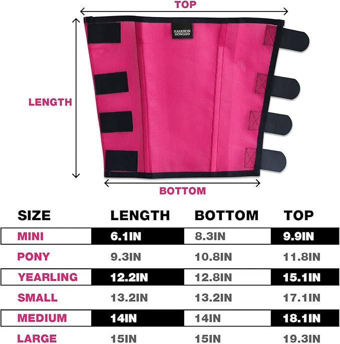 Harrison Howard Loose Fitting Fly Boots UV-Protective Extra Tough Mesh Ventilated Four Fasteners Stay-on Design Protect Horse Legs & Stomp-Reducing Set of 4 Magenta Yearling