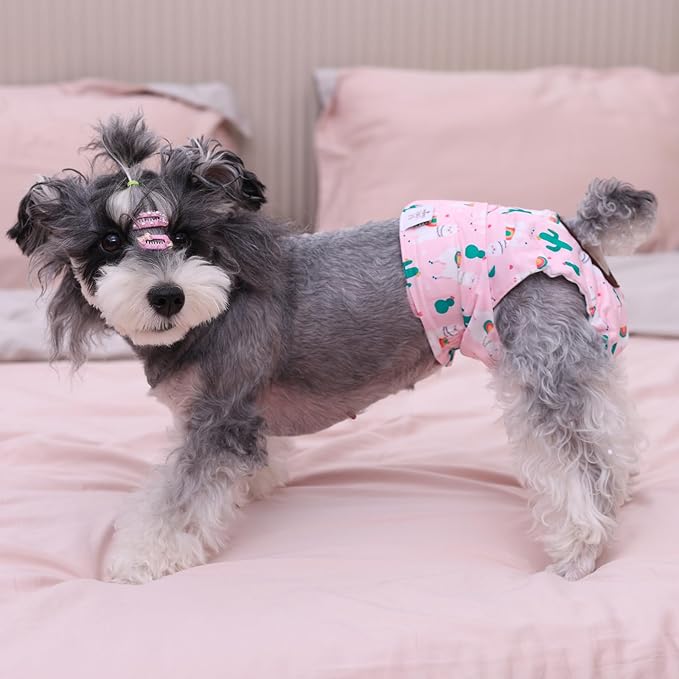 CuteBone Dog Diapers Female Washable Small Medium Large 3 Pack Reusable Doggie Diapers Puppy Period Pants for Doggy Heat Cycle Peeing