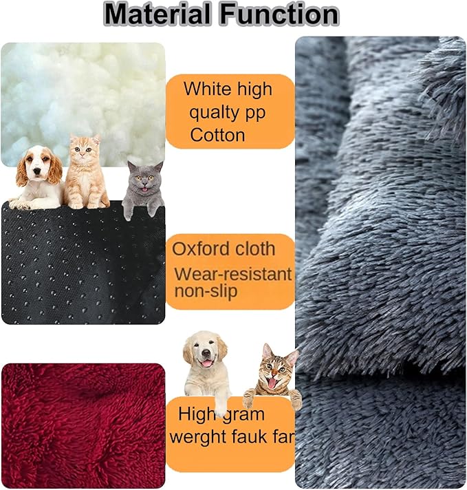 Dog Crate Mat, Dog Bed for Large Dogs, Comfy Fluffy Kennel Pad Anti-Slip for Dog beds & Furniture, Quilted Dog Bed for Pets for Medium/Small Dogs Cats (Color : Red, Size : 30x21)