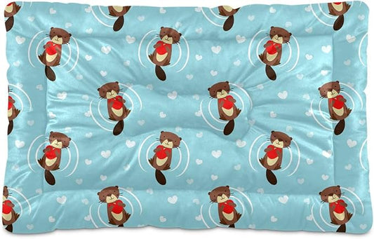 Pet Bed Cute Beaver Dog Bed Mat Absorbing Non Slip Pad Pet Sleeping Mat for Small, Medium, and Large Dogs Puppy Cat 36 in x 24 in