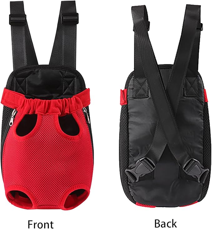 Dog Carrier Backpack, Adjustable Puppy Front Carrier Backpack, Ventilated Dog Chest Carrier for Hiking Camping Travel, Sling Bag for Small Medium Dog Cat Rabbit Puppies, Suit 5-9 lbs (Blue, M)