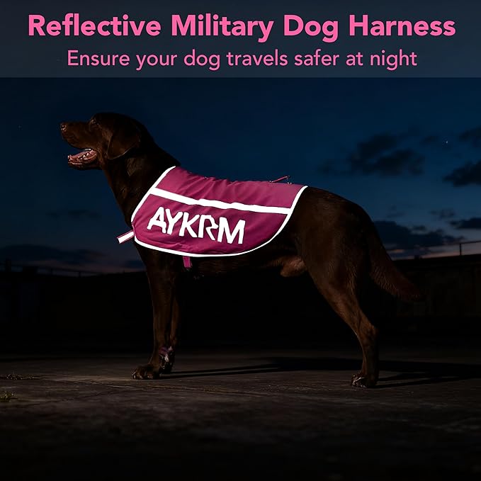 Custom Pink Reflective Dog Vest for Large Breeds,High Visibility Dog Safety Vest Harness with Removable Bell Keep Safe from Hunting, Training & Cars Accidents