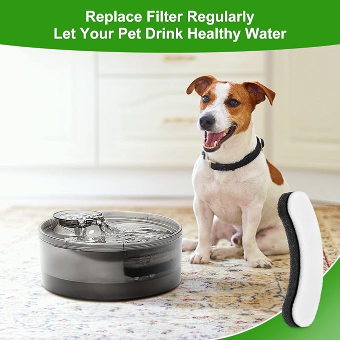 8 Pack Replacement Filters for DF10 & DF30 Automatic Pet Water Dispenser, Triple Filtration Dog Water Filter Replacement, Carbon Cat Water Fountain Filters