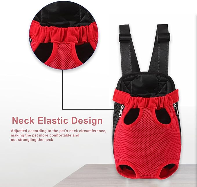 Dog Carrier Backpack, Adjustable Puppy Front Carrier Backpack, Ventilated Dog Chest Carrier for Hiking Camping Travel, Sling Bag for Small Medium Dog Cat Rabbit Puppies, Suit 5-9 lbs (Beige, M)