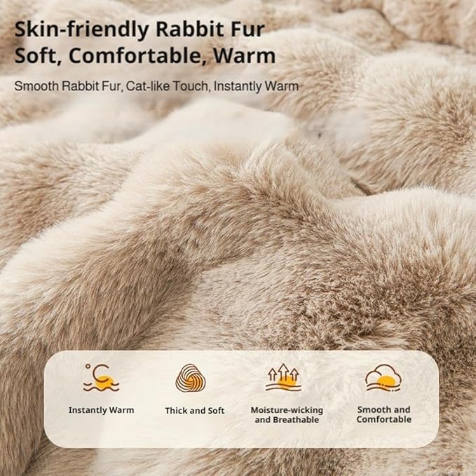 Waterproof Throw Blanket For Dogs & Indoor Cats,Dog Pad Washable Removable Couch Cover,Plush Long Fur Mat with Non Slip Silicone Base,Furniture Protector Gift for New Pet Parents,29.5"x29.5" (Black)
