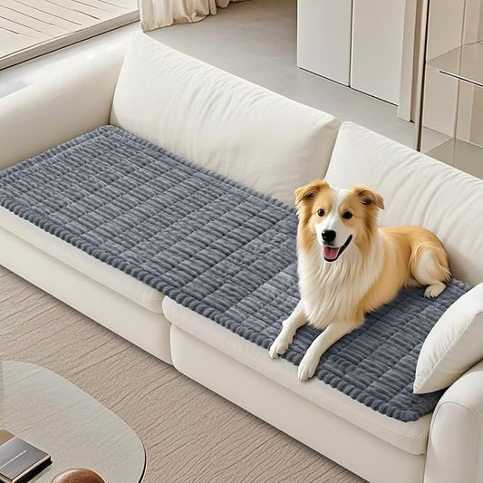 Non Slip Fuzzy Pet Couch Covers for Dog, Washable Couch Cushion Covers for Dogs