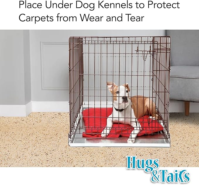 Under Pet Cage Mat for Bird Cages, Reptile Aquariums, Dog Kennels, Water-Resistant Pad for Hard Floors and Surfaces, 48 Inches x 48 Inches, Black