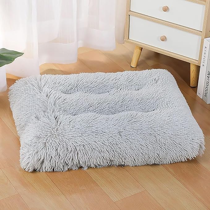 Dog Crate Mat, Dog Bed for Large Dogs, Comfy Fluffy Kennel Pad Anti-Slip for Dog beds & Furniture, Quilted Dog Bed for Pets for Medium/Small Dogs Cats (Color : Gray 2, Size : 30x21)