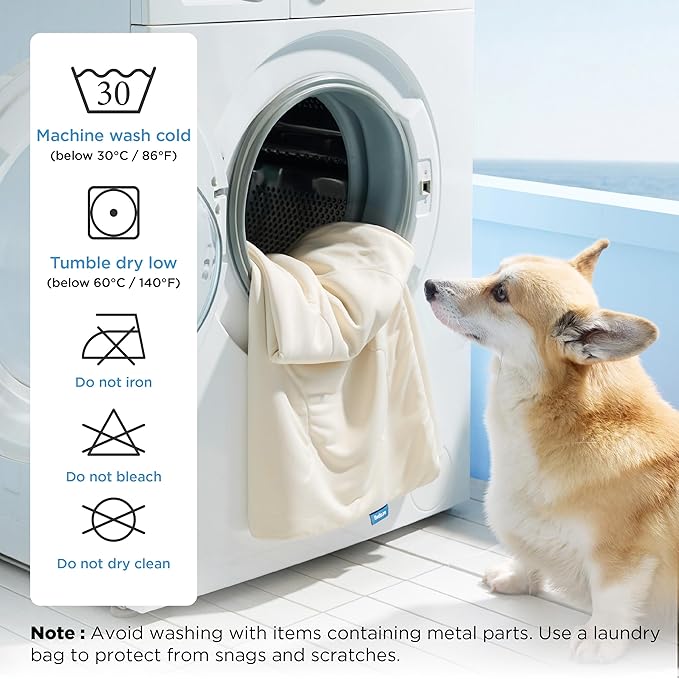 Bedsure Cooling Blanket for Small Dogs with Breathable Air-Core Fill Q-MAX>0.4 - Dog Cooling Mat Soft, Lightweight Pet Cat Throw Cold Blanket Washable for Summer, Beige, 25x35