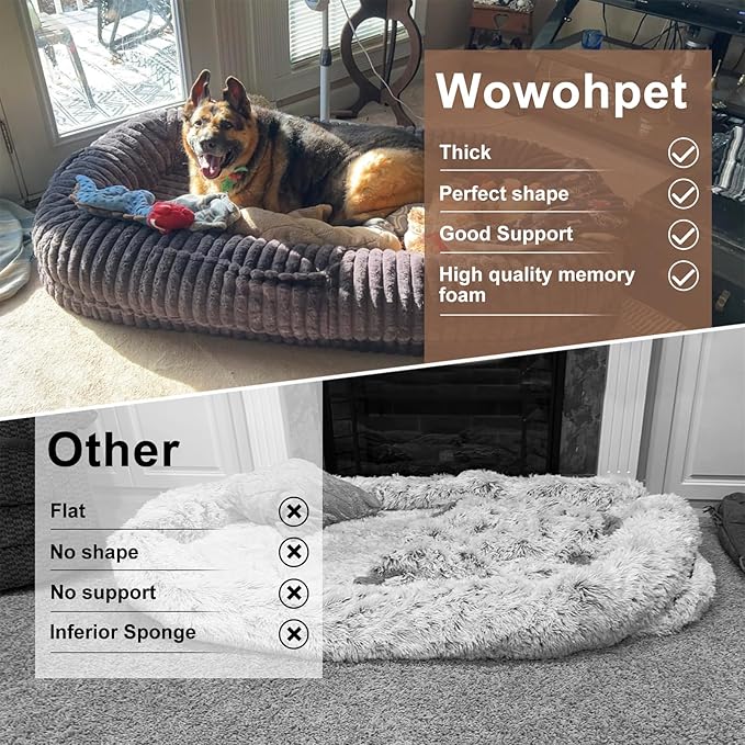 Human Dog Bed for Adult,70"x38"x10" Extra Large Human Pet Bed,Orthopedic Washable XL Dog Bed with Memory Foam (Leopard Print)