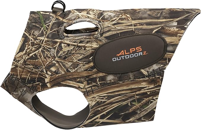 ALPS OutdoorZ Topflight Dog Vest, Dog Hunting Vest with 5mm Neoprene for Warmth, Contoured Neck Design, Buoyancy Flotation Pads, Easy Lift Handles, and Leash Clip, XX-Large - Realtree MAX-7