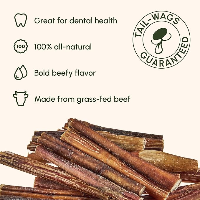 Downtown Pet Supply USA Sourced Bully Sticks for Dogs - Grass-fed Beef Chews, Low-Odor & Rawhide-Free, Long Lasting Dog Treats - Healthy, Safe & Delicious Chews (12" 50 Pack)