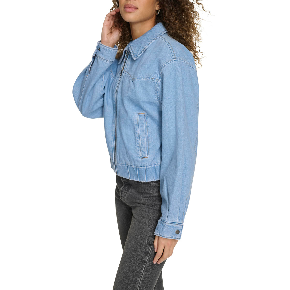 Levi's Women's Western Denim Bomber, Light Wash Denim, Medium