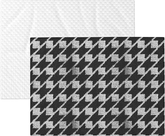 Waterproof Dog Blanket Soft Pet Blanket for Puppy Cat, Fleece Cat Throw Blankets for Furniture Bed Couch Sofa Reversible - Black and White Houndstooth 1