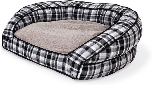 Petmate La-Z-Boy Tucker Sofa Bed Medium Dog Bed Spencer Plaid 33x30 Inches for Dogs up to 50lbs with Durable Removable Washable Cover