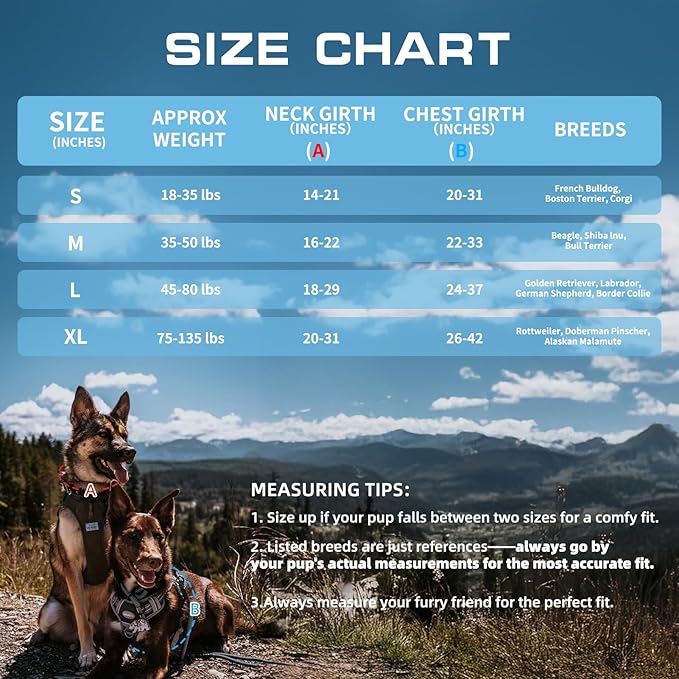 AUROTH Tactical Dog Harness for Large Dogs No Pull Adjustable Pet Harness Reflective K15 Working Training Easy Control Pet Vest Military Service Dog Harnesses