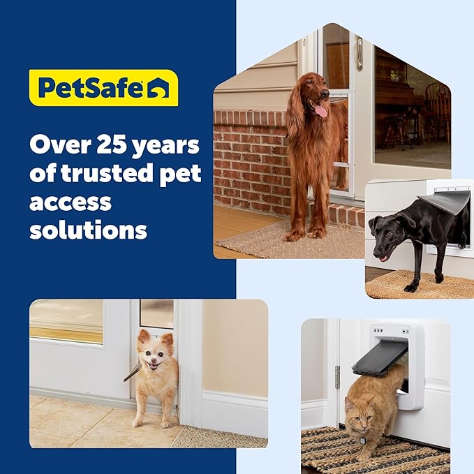 PetSafe Extreme Weather Aluminum Pet Door - Energy-Saving Thermal Barrier Pet Flap with Slide-in Door Locking & Secure Flap Cover - for Dogs Up to 40 Lb - Medium