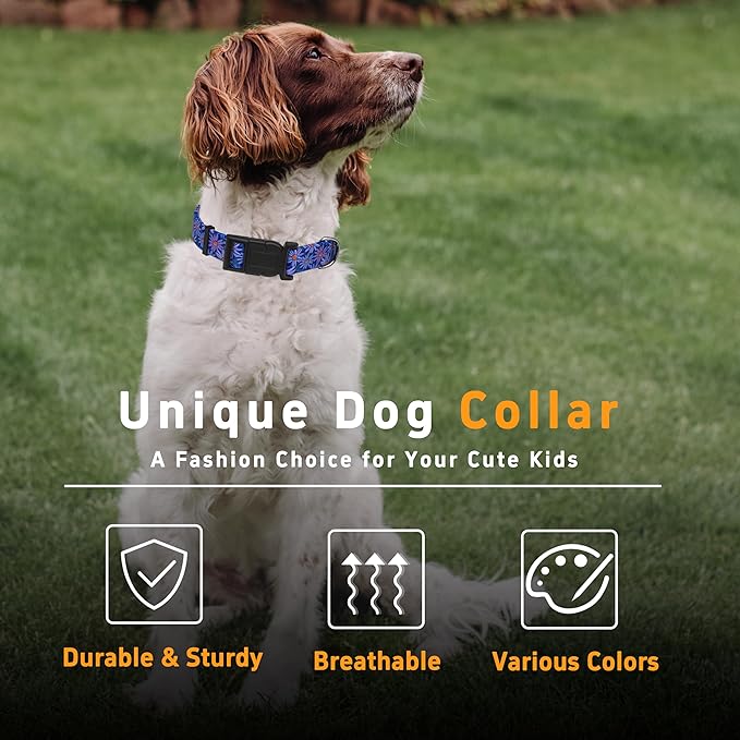 Dog Collar, Classical Indian Spirit Boys Girls Puppy Collar for Small Medium Large Dogs, Adjustable Soft Indian Pet Collar with Safety Buckle for Male Females(Purple,XS)