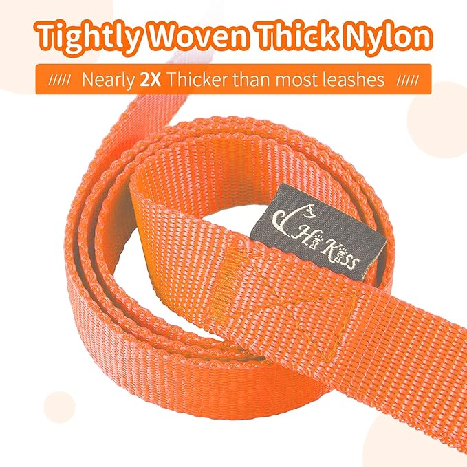 HIKISS Long Dog Leash Obedience Recall Training Agility Lead with Thickening Material for Large Dog - 15ft 20ft 30ft 50ft 100ft Training Leash(Orange 15ft)