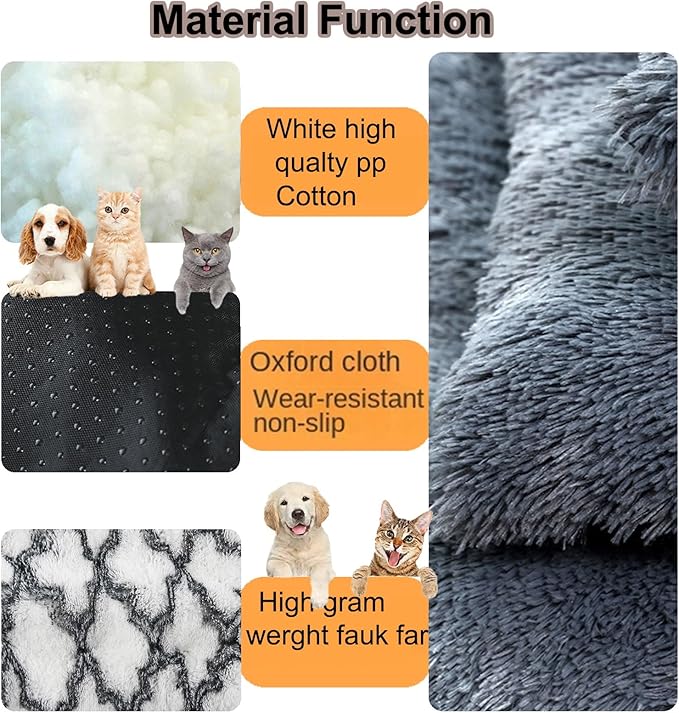 Dog Crate Mat, Dog Bed for Large Dogs, Comfy Fluffy Kennel Pad Anti-Slip for Dog beds & Furniture, Quilted Dog Bed for Pets for Medium/Small Dogs Cats (Color : A 2, Size : 20x14.9)