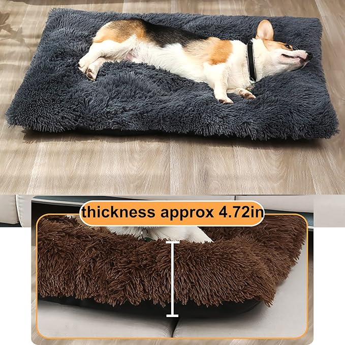 Dog Crate Mat, Dog Bed for Large Dogs, Comfy Fluffy Kennel Pad Anti-Slip for Dog beds & Furniture, Quilted Dog Bed for Pets for Medium/Small Dogs Cats (Color : Gray 1, Size : 20x14.9)
