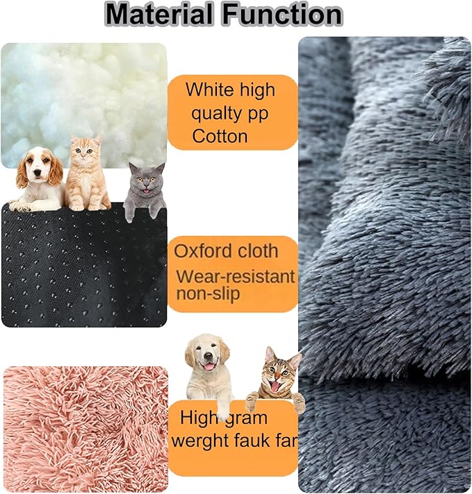 Dog Crate Mat, Dog Bed for Large Dogs, Comfy Fluffy Kennel Pad Anti-Slip for Dog beds & Furniture, Quilted Dog Bed for Pets for Medium/Small Dogs Cats (Color : Pink 2, Size : 48x33)