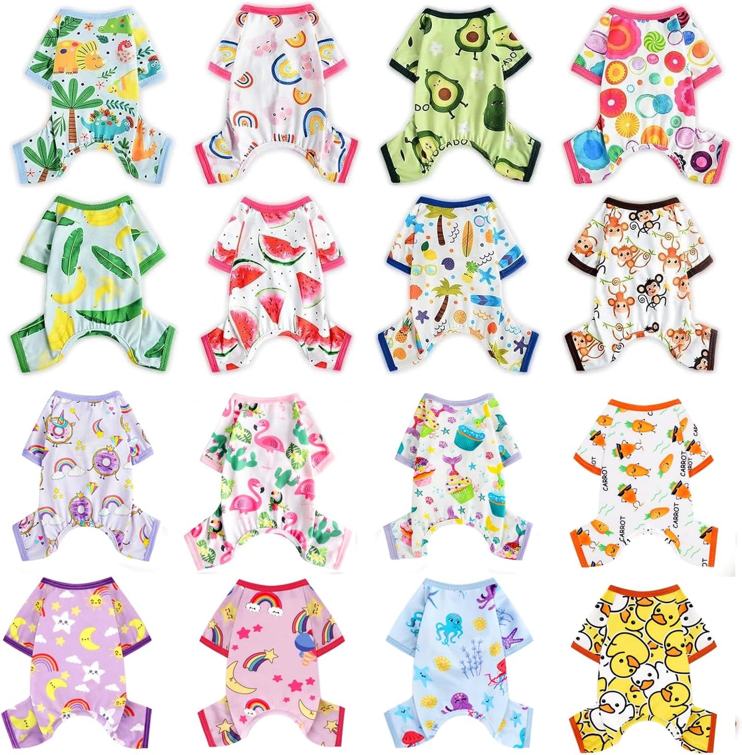 Dog Pajamas Pjs Summer Fall Dog Clothes for Small Dogs Girl - Boy - Medium Size Dogs, Soft Stretchy Puppy Clothes Doggie Onesies Cat Pet Jammies Outfit (Donut Purple, X-Large)