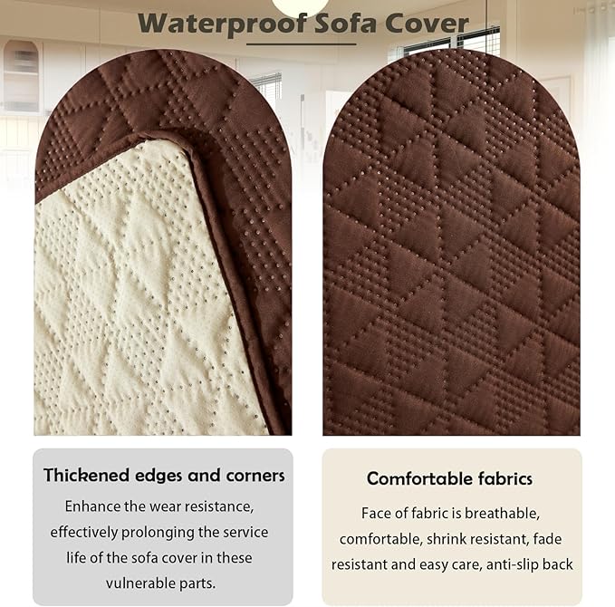 Waterproof Dog Bed Cover Pet Blanket, Soft Pet Couch Covers for Sofa Washable, Bed Couch Sofa Furniture Protector for Puppy Cat Kids (Brown,210 * 260 CM)