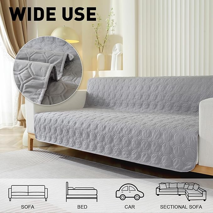 Waterproof Dog Bed Cover Non-Slip Stain Resistant pet Sofa Cushion, pet Mattress Cover Cover, Sofa Furniture Protector for Small Dogs Large Dogs and Cats (Light Gray) (30x70in)