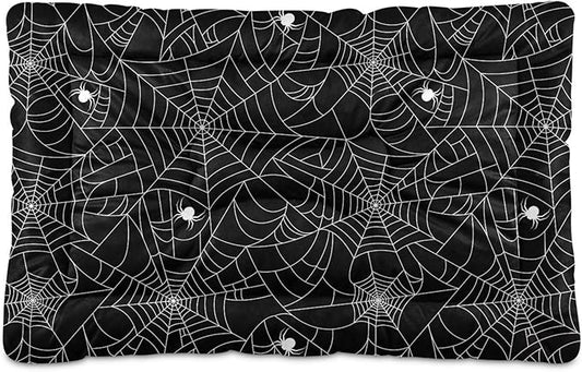 Halloween Spider Web Pet Bed Cute Dog Bed Mat Absorbing Non Slip Pad Pet Sleeping Mat for Small, Medium, and Large Dogs Puppy Cat 24 in x 18 in