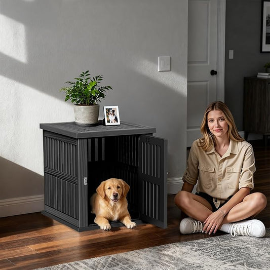 Dog Crate Furniture for Small Dogs Indoor Kennel with Lockable Gate