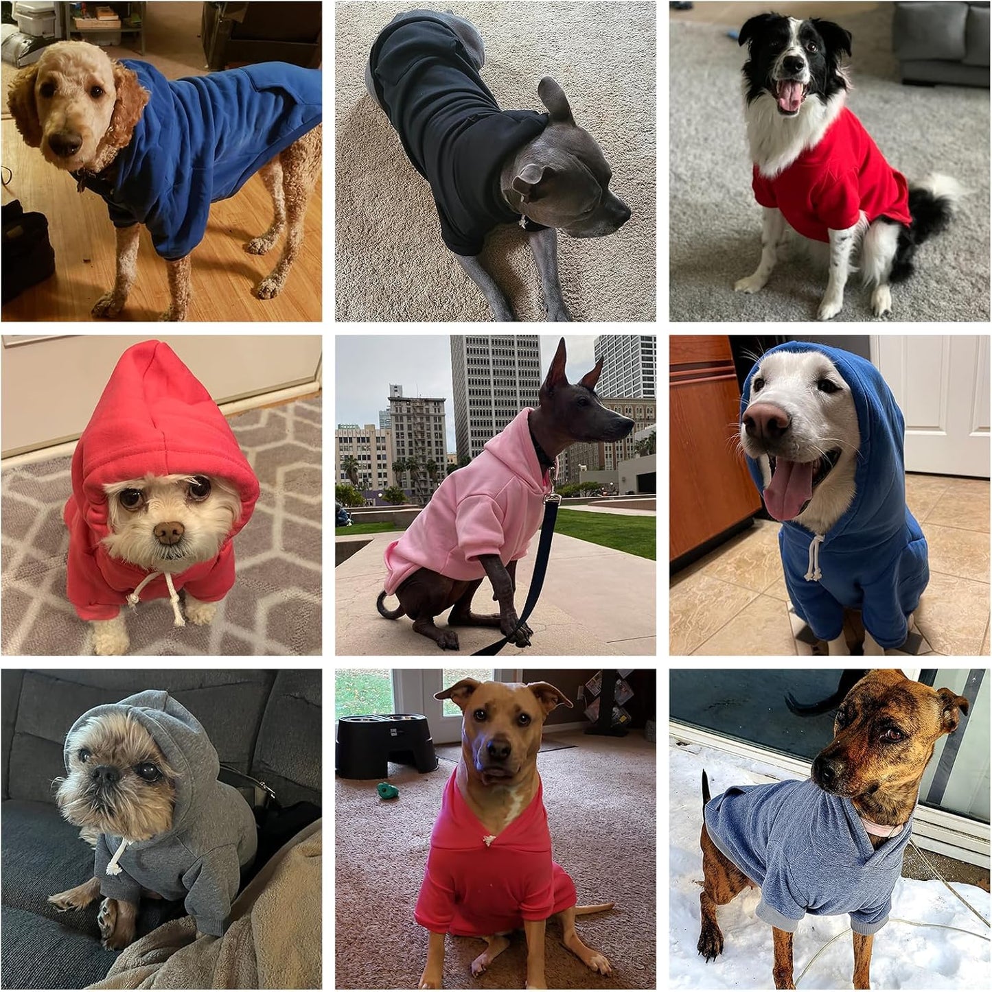 KOOLTAIL Basic Dog Hoodie - Soft and Warm Dog Hoodie Sweater with Leash Hole and Pocket, Dog Winter Coat, Cold Weather Clothes Sweatshirt for Small Medium Large Dogs Puppy Cat Boys Girls Pink XL