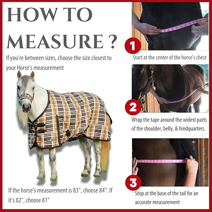 Jeffers Pony Poppins Solaris 1200 Denier Turnout Blanket Brown & Cream Plaid 60" - Waterproof, Breathable Horse Blanket with 0 gram Polyfill, No Insulation, Ideal Protection for Wind & Rain,