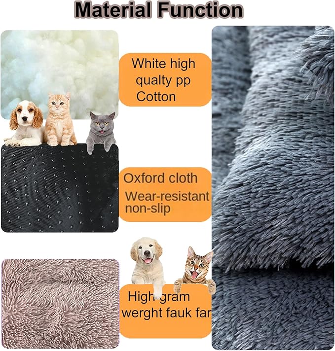 Dog Crate Mat, Dog Bed for Large Dogs, Comfy Fluffy Kennel Pad Anti-Slip for Dog beds & Furniture, Quilted Dog Bed for Pets for Medium/Small Dogs Cats (Color : Brown, Size : 36x25)